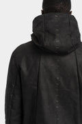 Reversible padded leather parkas
