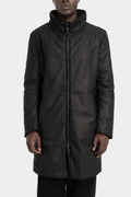Reversible padded leather parkas