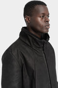 Reversible padded leather parkas