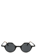 Round titanium sunglasses, Black