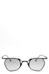 Hexagonal titanium clip-on sunglasses, Black