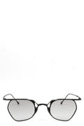 Hexagonal titanium clip-on sunglasses, Black
