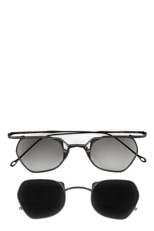 Rigards | Permanent - Hexagonal titanium clip-on sunglasses, Black RG1999TVA