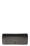 Two-tone hexagonal titanium clip-on sunglasses, Black