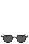 Two-tone hexagonal titanium clip-on sunglasses, Black