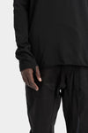 69 by Isaac Sellam | AW25  - Staple spine detail cashmere raglan long sleeve t-shirt, ROYAL LST NOIR MIRE