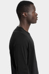69 by Isaac Sellam | AW25  - Staple spine detail cashmere raglan long sleeve t-shirt, ROYAL LST NOIR MIRE