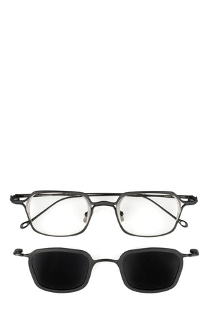 Rigards | Two-tone hexagonal titanium clip-on sunglasses - Black RG2004TVA