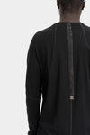 69 by Isaac Sellam | AW25  - Staple spine detail cashmere raglan long sleeve t-shirt, ROYAL LST NOIR MIRE