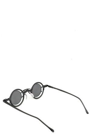 Rigards | Permanent - Round titanium clip-on sunglasses, Black RG1911TI
