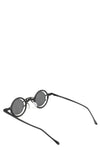 Round titanium clip-on sunglasses, Black