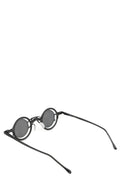 Round titanium clip-on sunglasses, Black