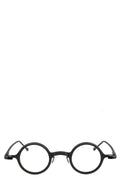 Round titanium clip-on sunglasses, Black