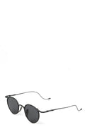 Round titanium & steel sunglasses, Black