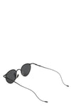 Round titanium & steel sunglasses, Black