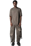 Oversized cotton T-shirt, Mud