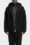 Oversized down lined hooded double jacket