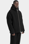 Oversized down lined hooded double jacket