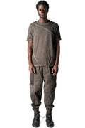 Regular meshcore cotton T-shirt, Mud