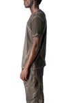 Regular meshcore cotton T-shirt, Mud