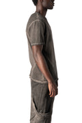 Regular meshcore cotton T-shirt, Mud