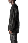 Rubberized viscose-wool shirt, Black