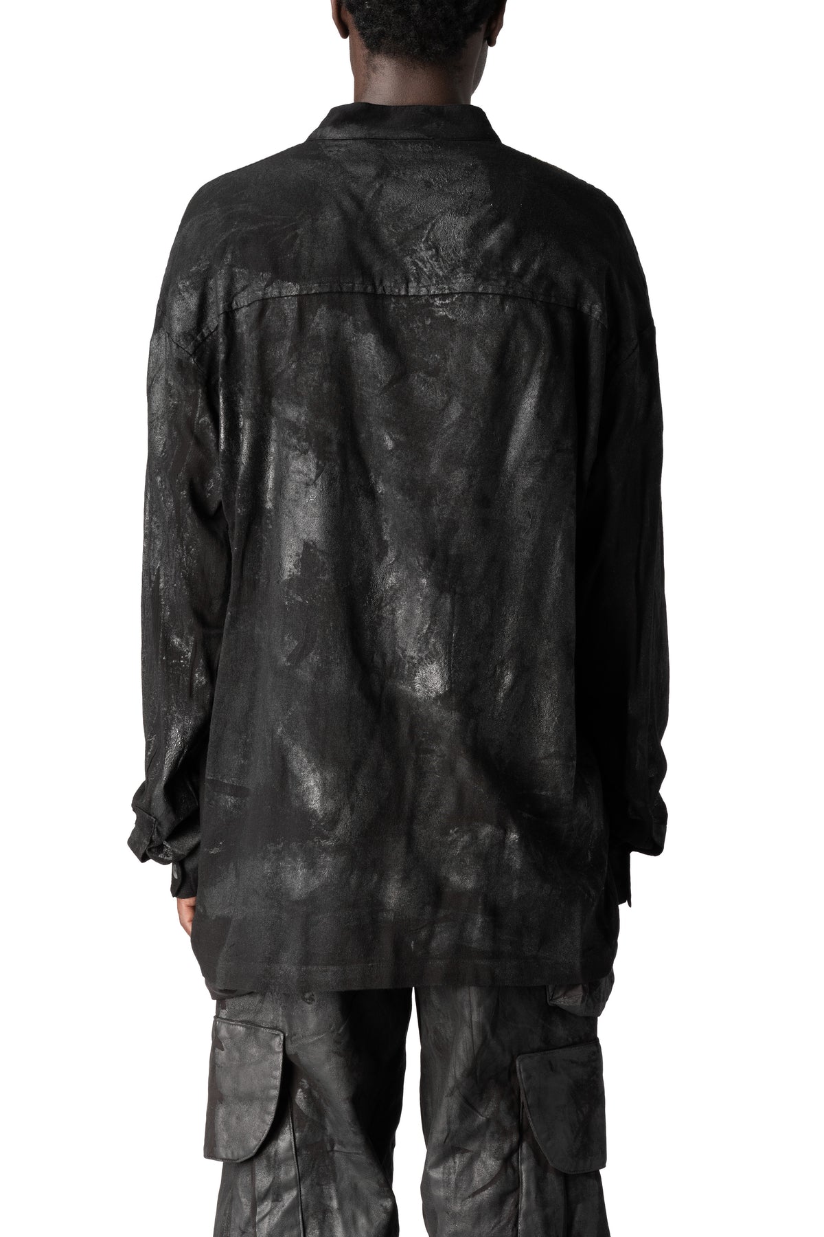 La Haine Inside Us | AW26 - Rubberized viscose-wool shirt, Black M1313