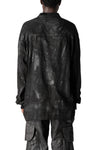 Rubberized viscose-wool shirt, Black
