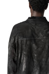 Rubberized viscose-wool shirt, Black