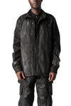 Oversized rubberized denim jacket, Black