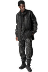 Oversized rubberized denim jacket, Black