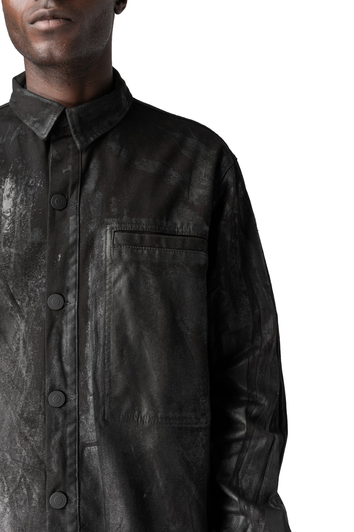 La Haine Inside Us | AW26 - Oversized rubberized denim jacket, Black M1310