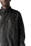 Oversized rubberized denim jacket, Black