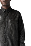 Oversized rubberized denim jacket, Black