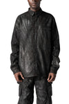 Oversized rubberized denim jacket, Black