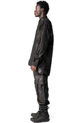Oversized rubberized denim jacket, Black