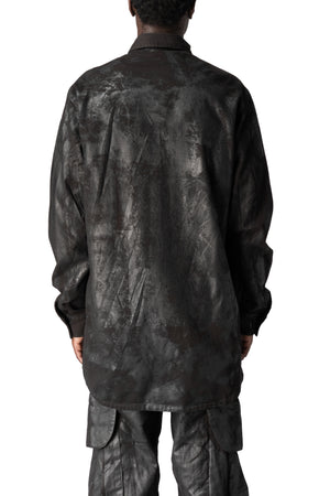 La Haine Inside Us | AW26 - Oversized rubberized denim jacket, Black M1310