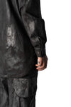 Oversized rubberized denim jacket, Black