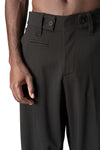 Comfort fluid wool-blend trousers, Black