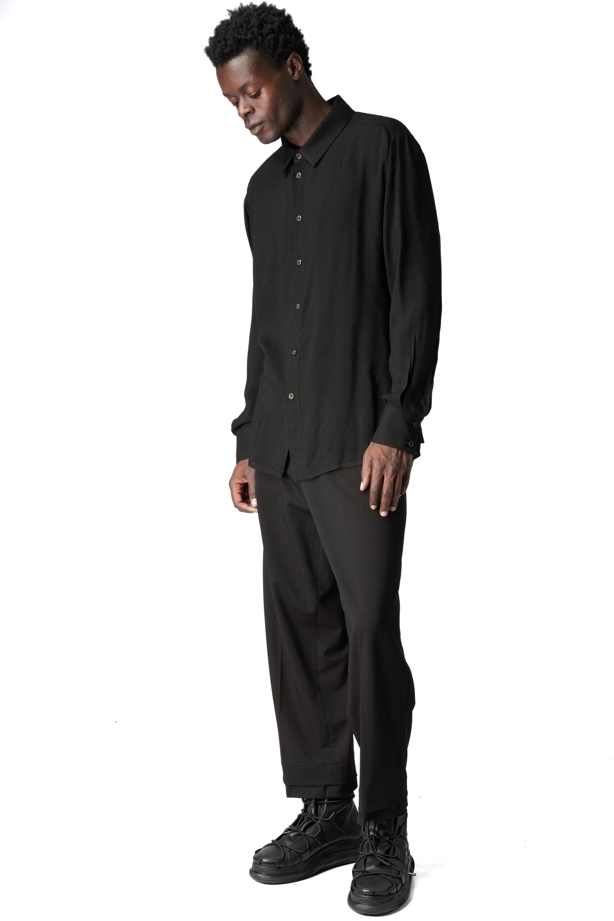 La Haine Inside Us | AW26 - Regular gauze viscose shirt, Black M1307