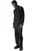 Regular gauze viscose shirt, Black