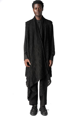 La Haine Inside Us | AW26 - Asymmetric wool-blend bouclé gilet, Black W5521