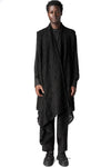 Asymmetric wool-blend bouclé gilet, Black