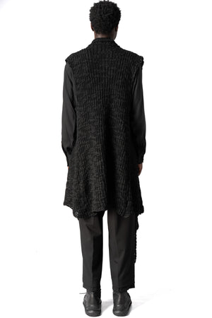 La Haine Inside Us | AW26 - Asymmetric wool-blend bouclé gilet, Black W5521