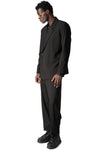 Fluid wool-blend blazer, Black