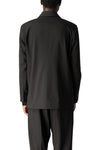 Fluid wool-blend blazer, Black