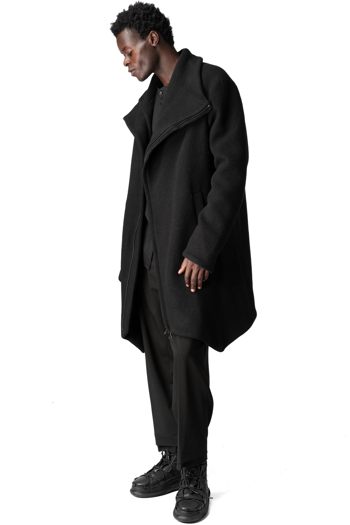 La Haine Inside Us | AW26 - Wool-blend overcoat, Black M1368