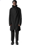 Wool-blend high collar coat, Black