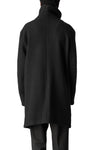 Wool-blend high collar coat, Black