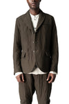 Crushed wool and linen 3 button jacket, Mocha